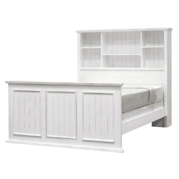 Notting hill captains bookcase headboard finish white size full by