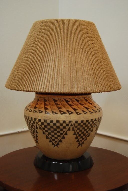 Samuel Marx Native American Indian Pottery Table Lamp