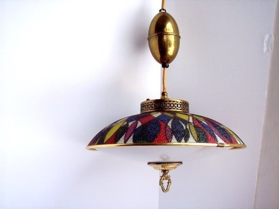 Retro pull down on sale ceiling light