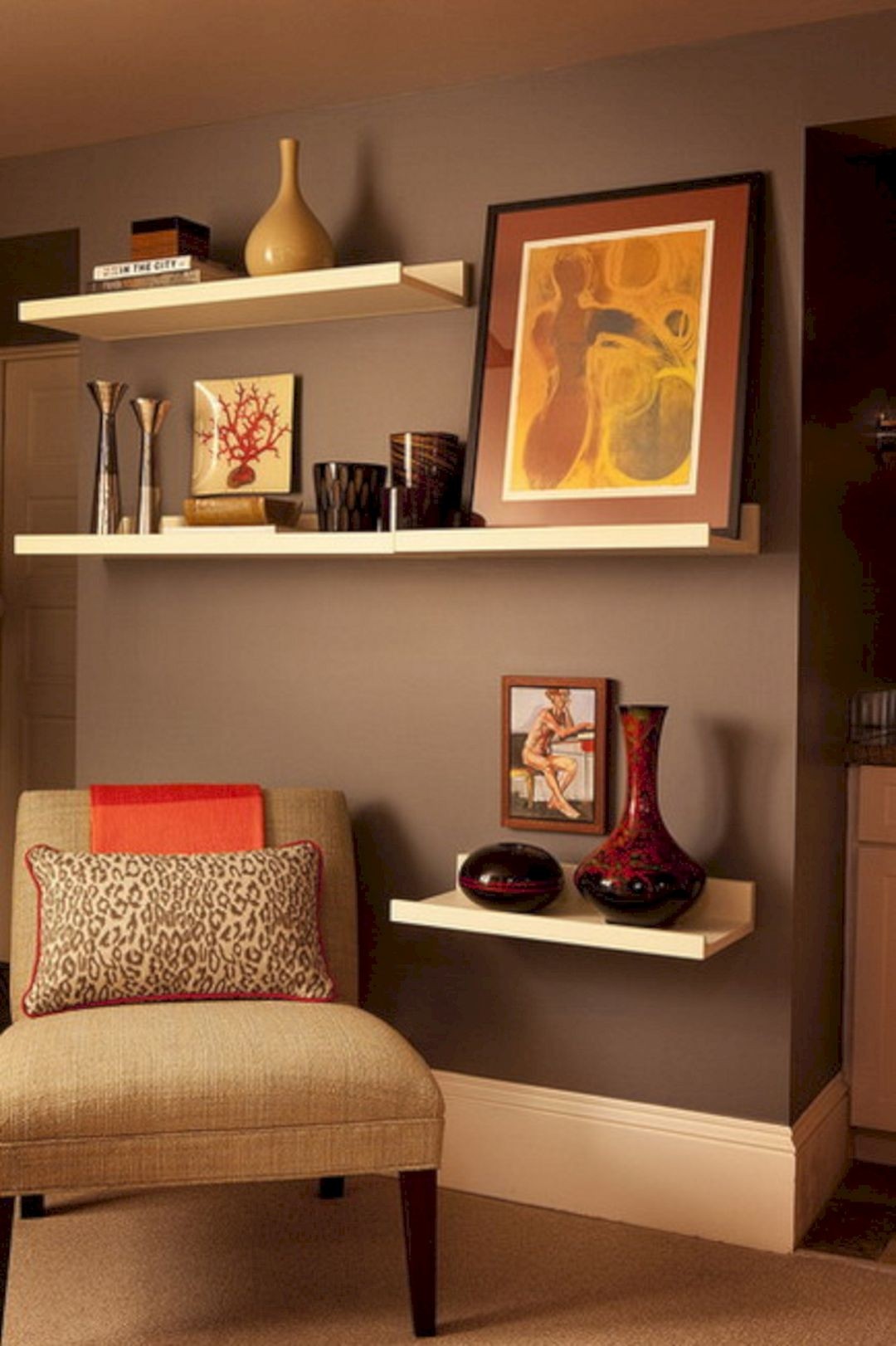 Wall shelves for living room 15