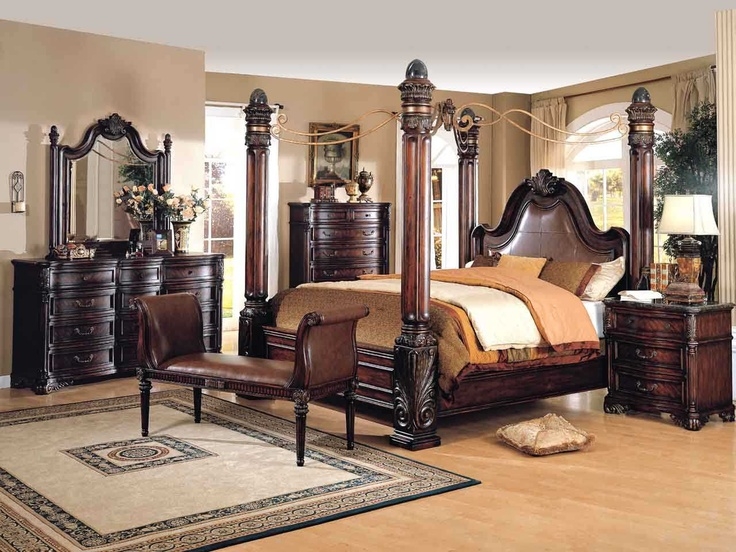 Antique white king size bedroom sets