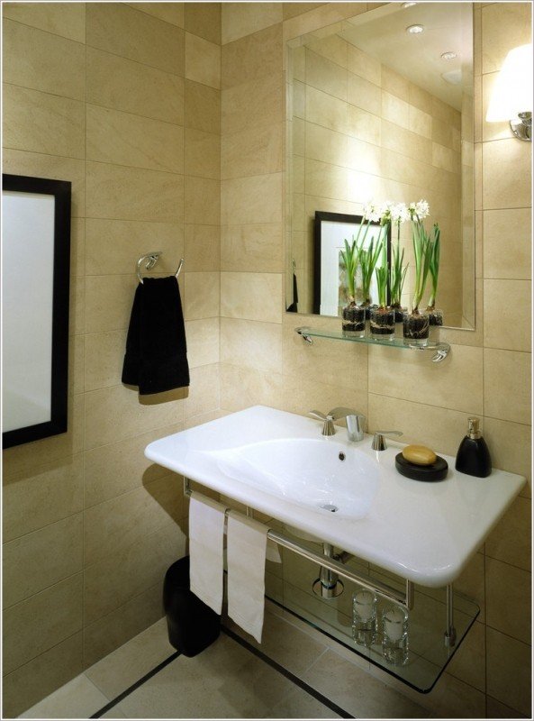 bathroom basin floating shelf ideas