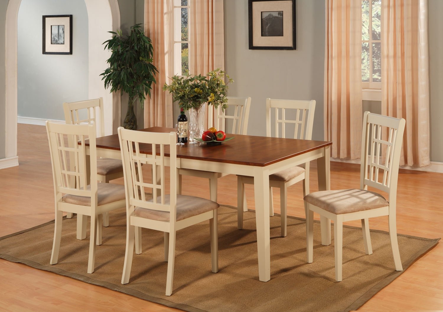 Dinette kitchen dining room set table with 4 upholstery chairs