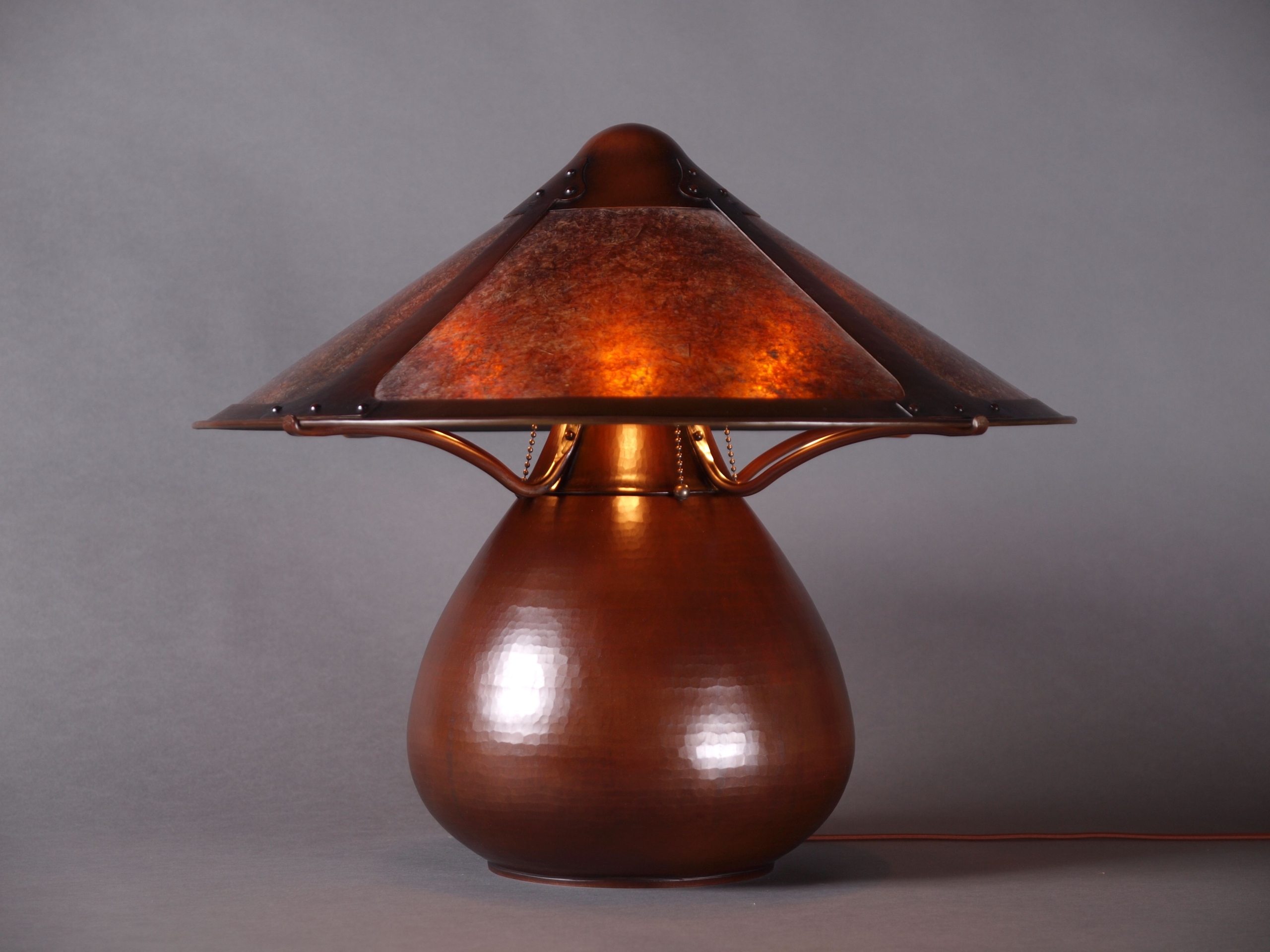 Dirk Van Erp Roycroft Stickley Design Luke Marshall Hammered Copper Lamp