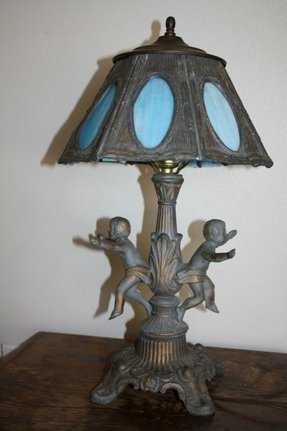 element lamp table Foter Ideas Cherub on Lamp  Antique