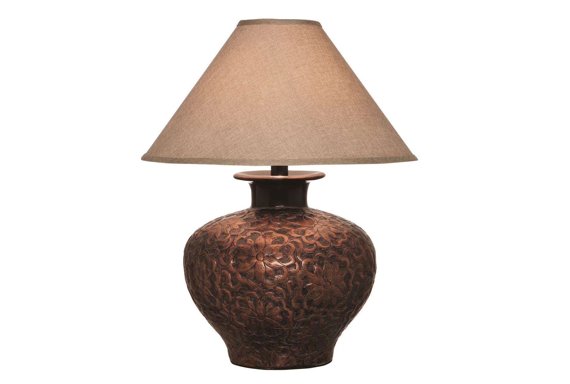 Hammered copper table lamps