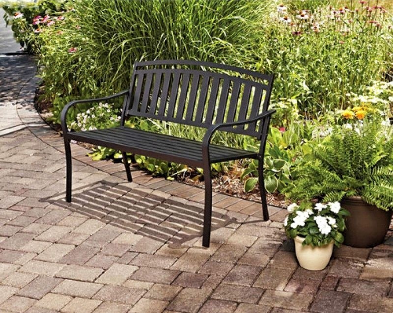 Mainstays slat garden bench black