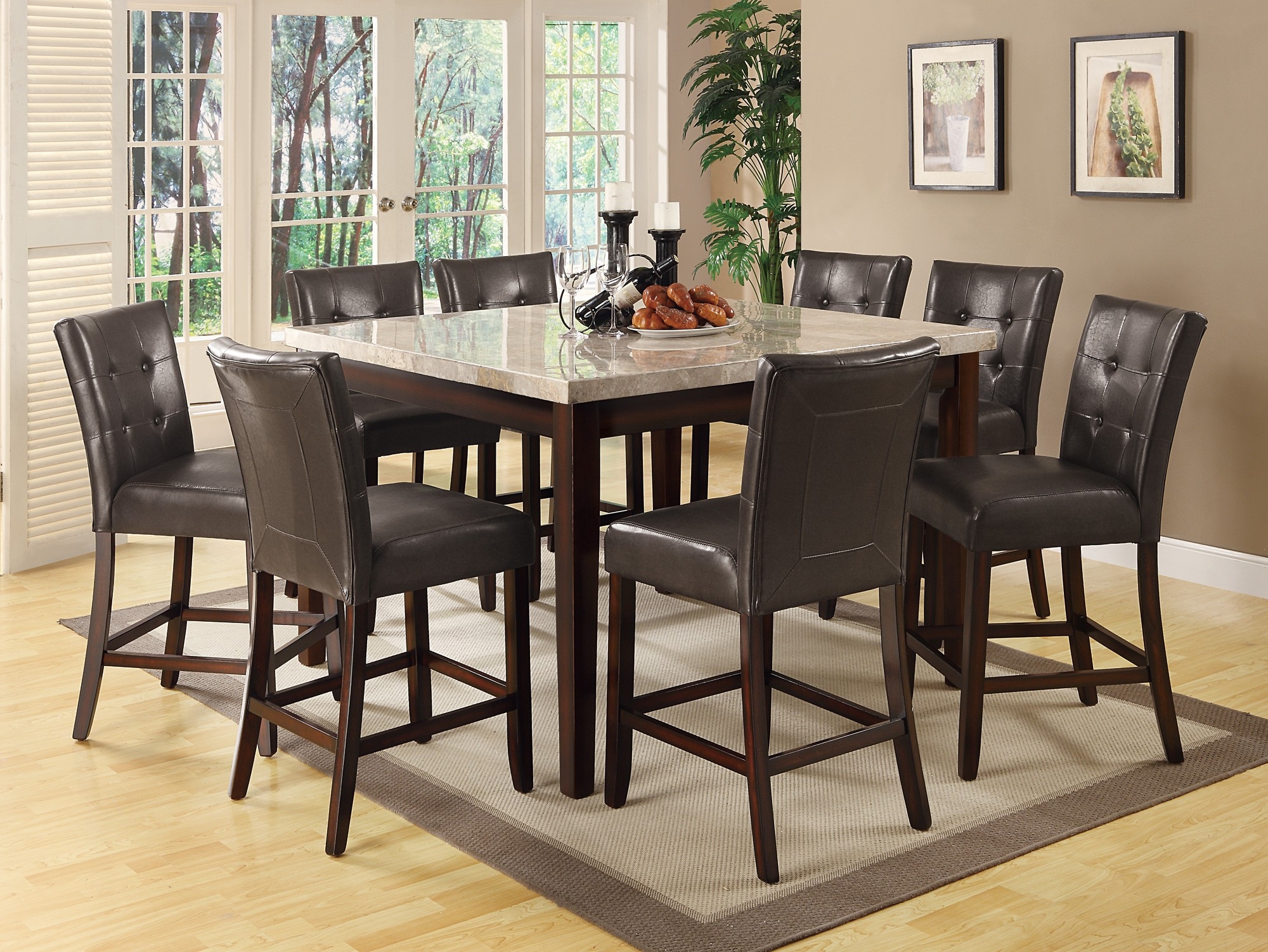 Marble top dining table set 28