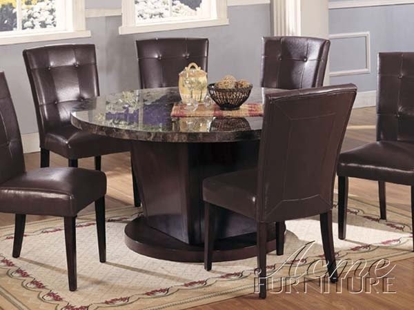 Marble top dining table set 6