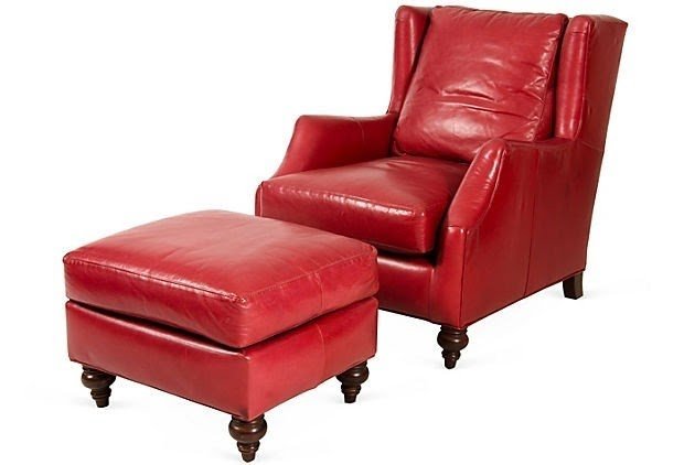 Red wingback chair 13