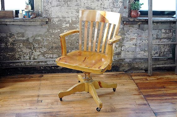 Vintage wooden office desk chair armchair sikes arts and crafts