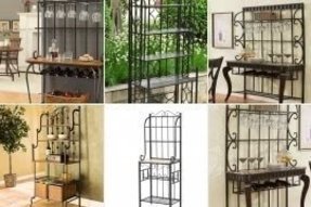 Wrought Iron Bakers Rack With Wine Rack Ideas On Foter