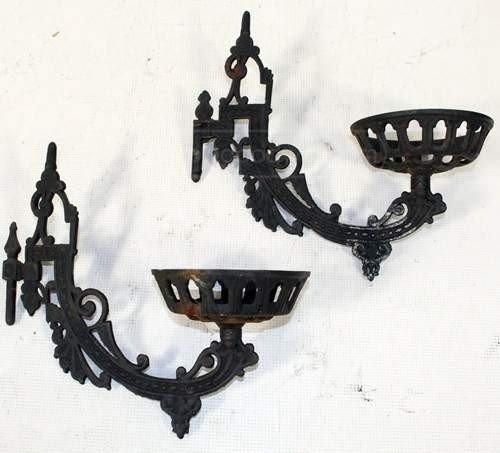 Antique wrought iron candle deals wall sconces