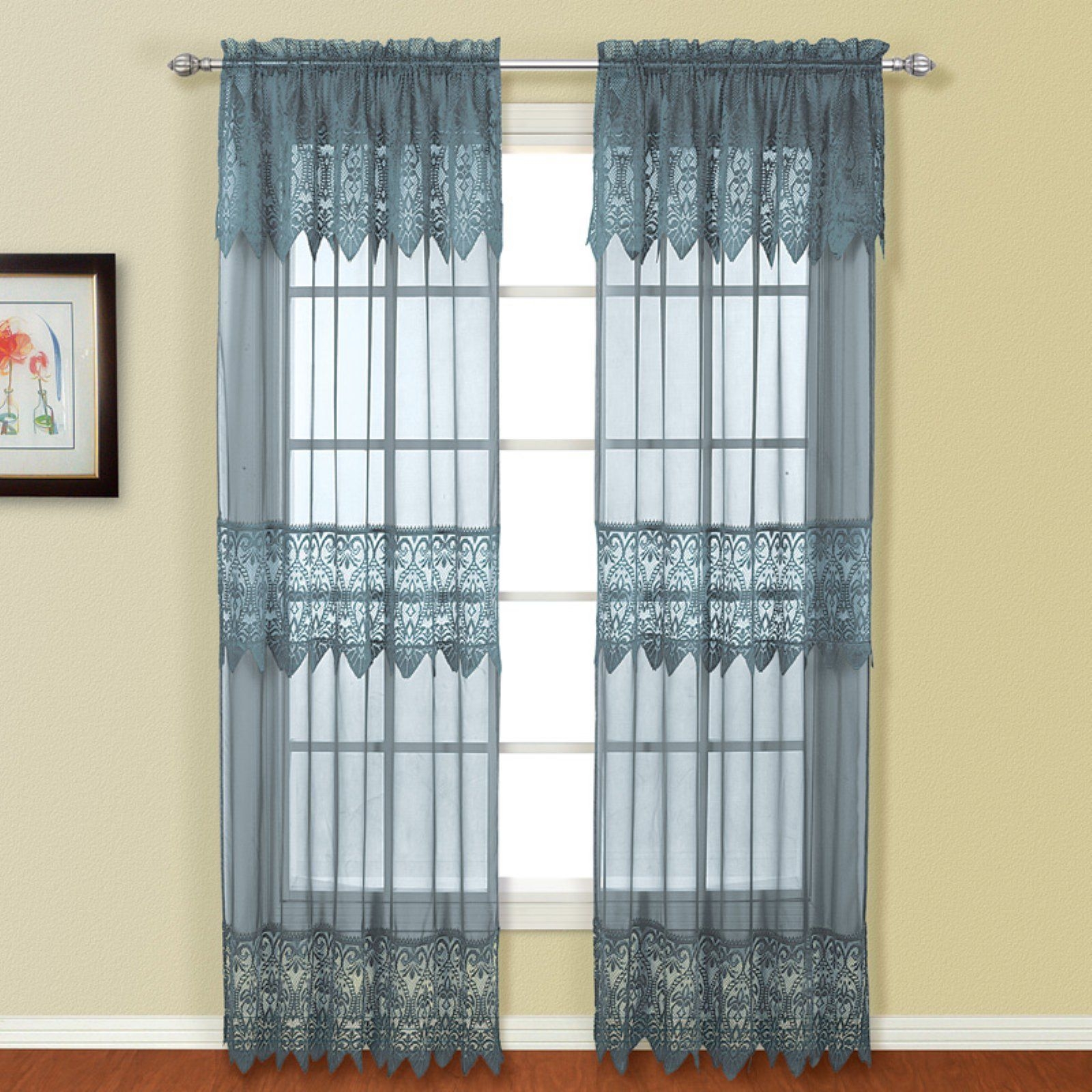 2 pack valerie curtain panels with attached valances assorted colors