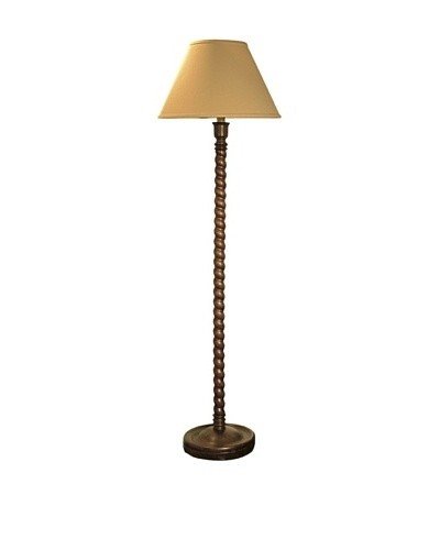 twisted wood floor lamp