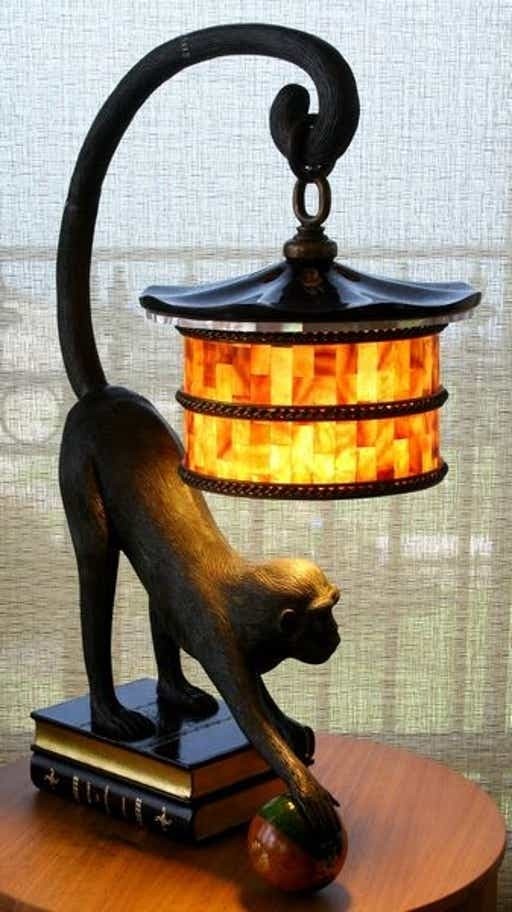 Brass monkey lamp