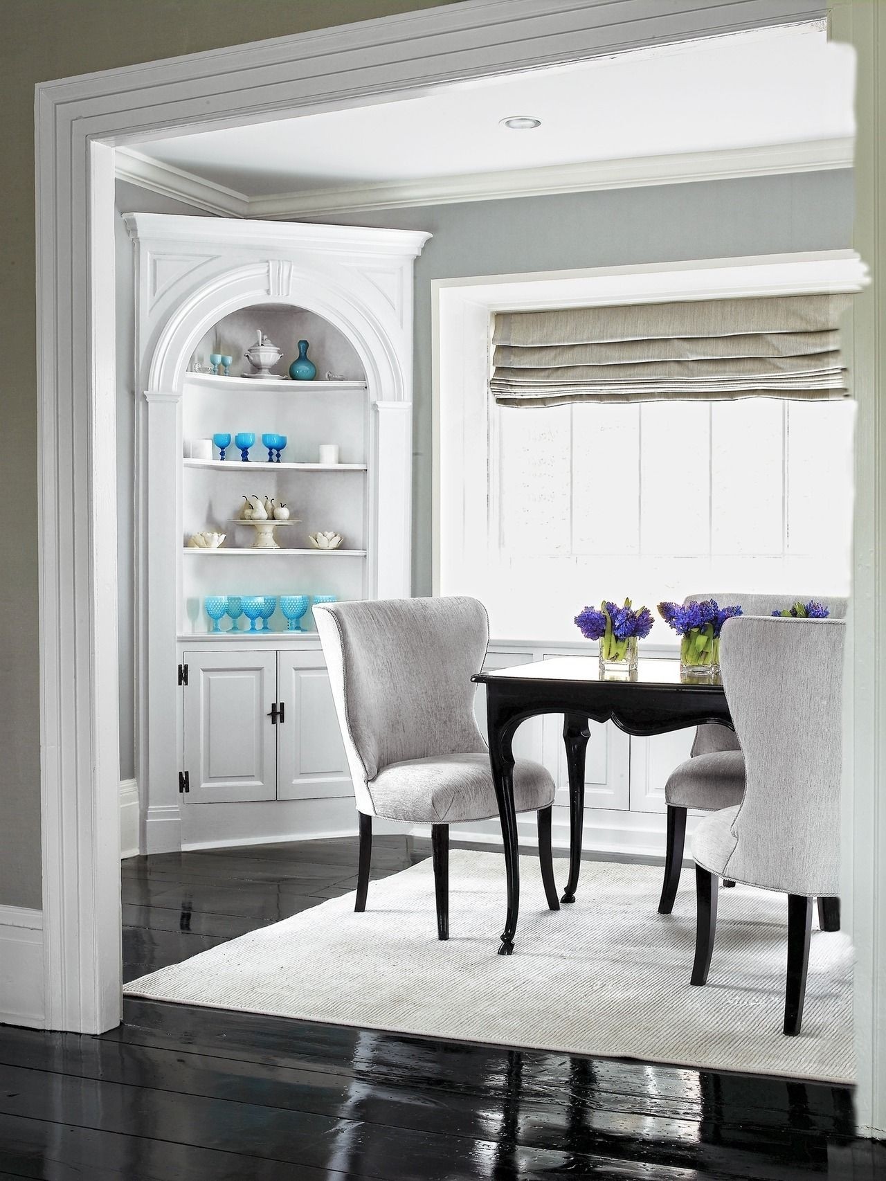 built in corner cabinets dining room