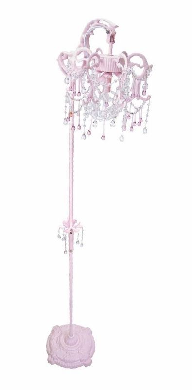 Pink chandelier floor deals lamp