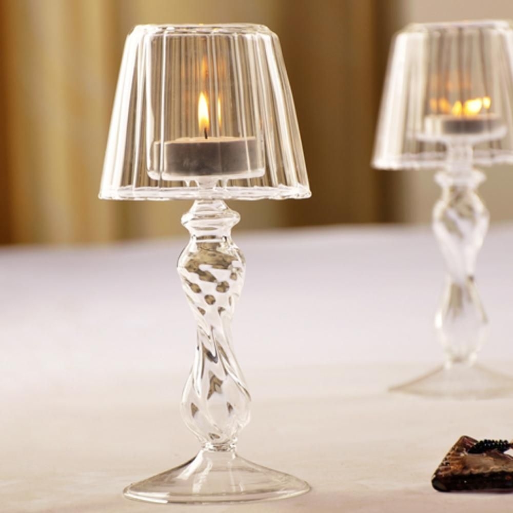 Crystal Glass Candle Tealight Holder Table Lamp Home Decoration