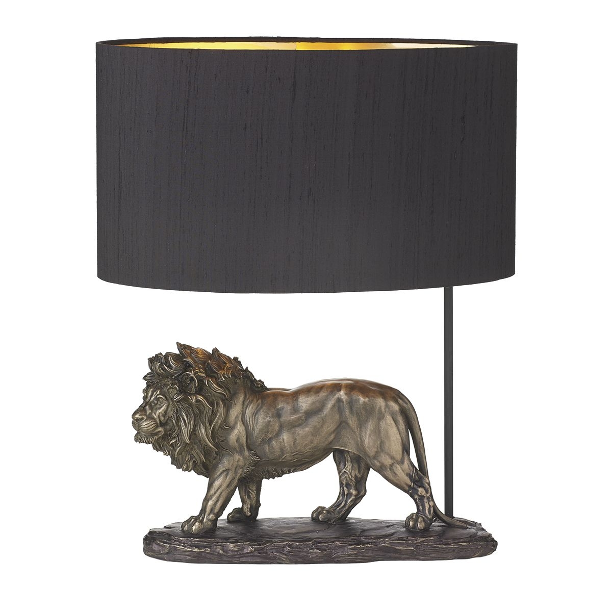Dar lighting roy4363 royale lion bronze effect table lamp with