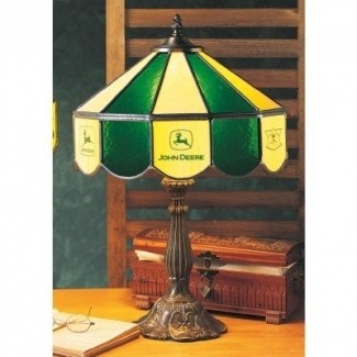 john deere stained glass lamp