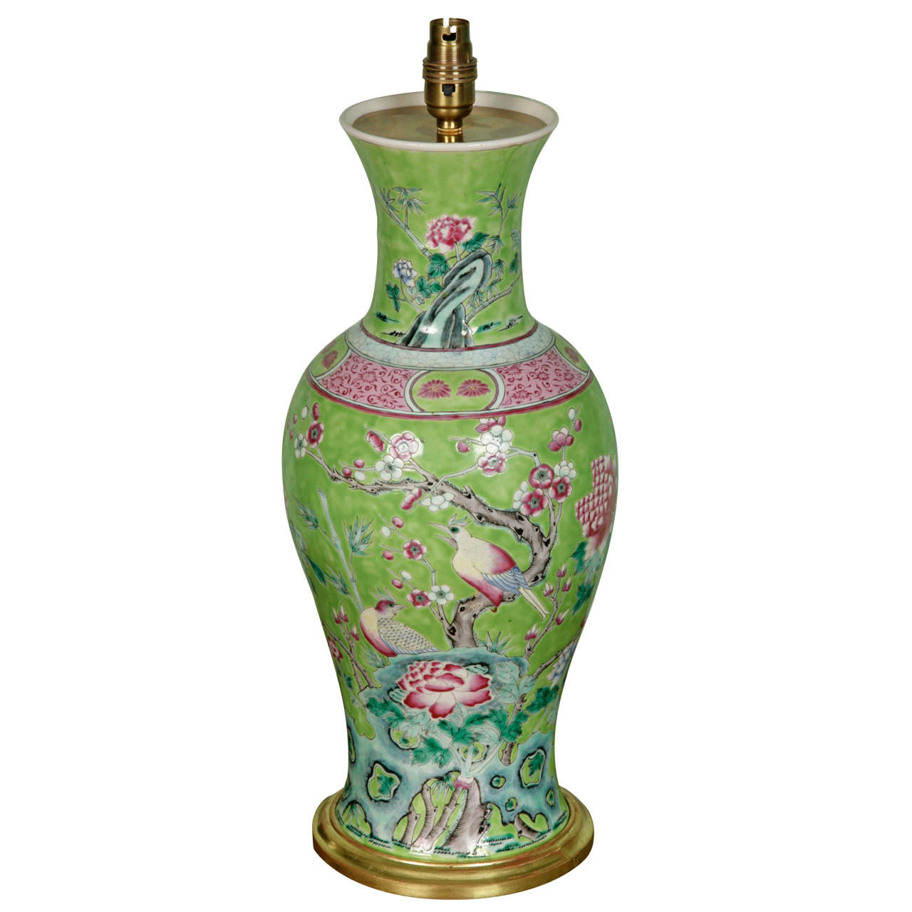 Large lamped chinese porcelain vase from a unique collection of