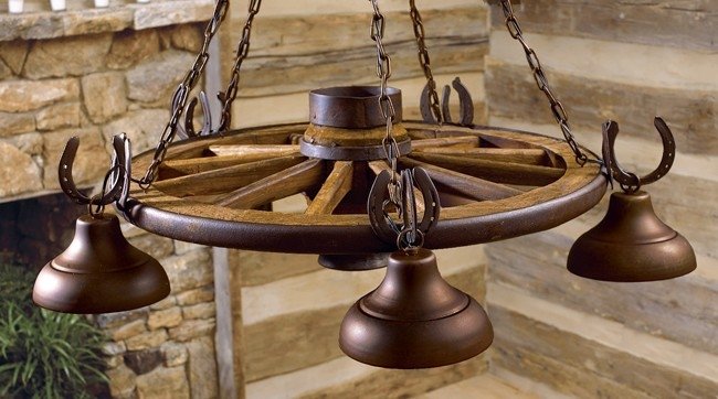 Mason jar wagon wheel chandelier