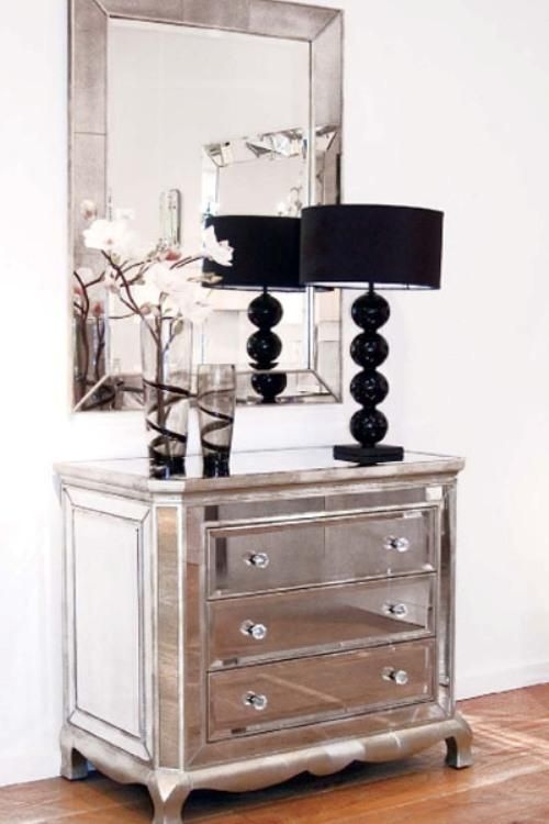 Mirror bedside table and antique mirror bedside table 3 drawer