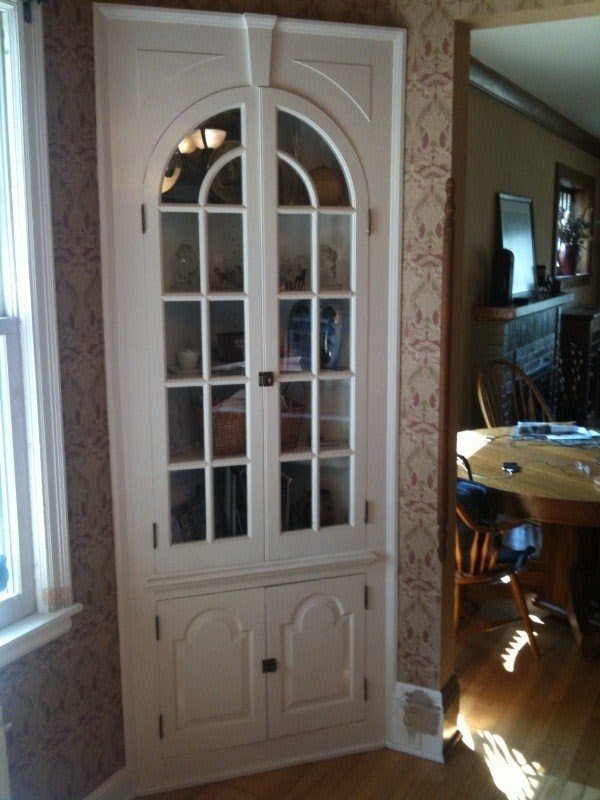 built in corner cabinets dining room