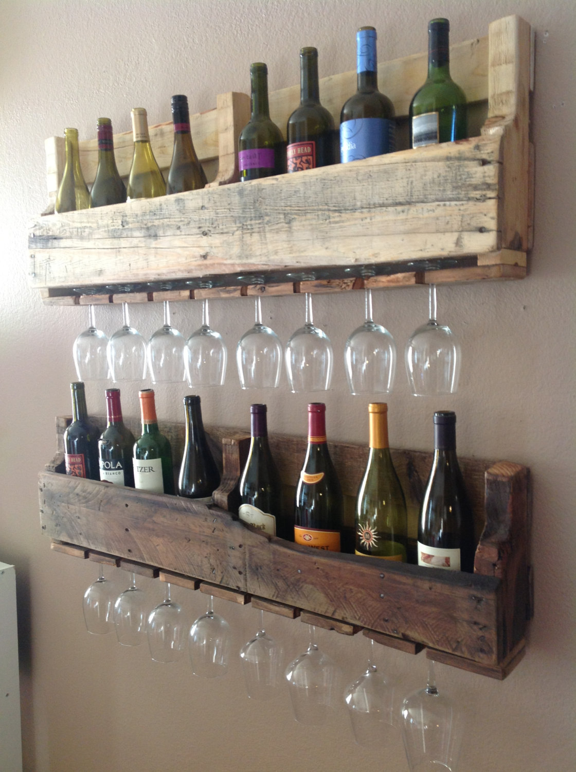 Small wall mounted wine rack