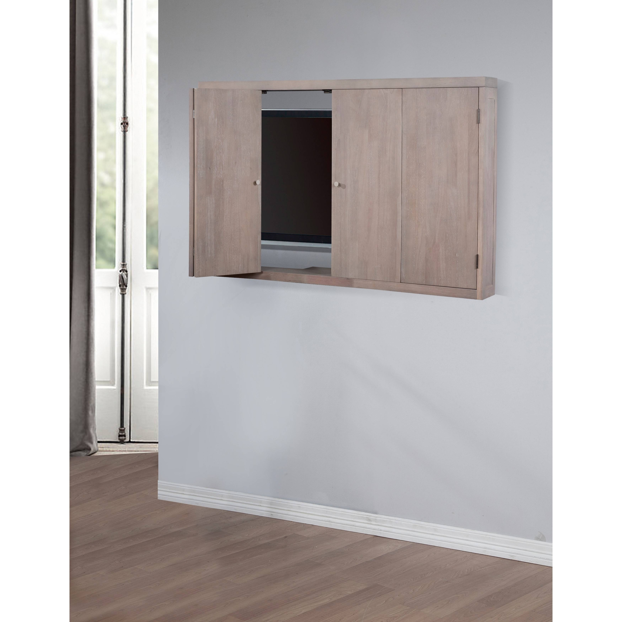 Studio Dove Finish Wall Mount Tv Cabinet Stand Media Console Shelf Storage Flat