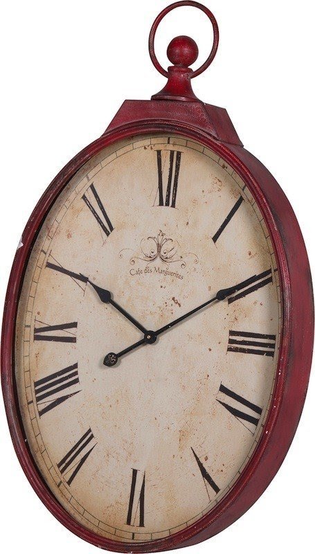 Vintage large red oval clock description a vintage style large