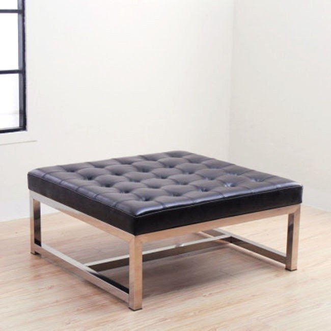Gallery of tufted leather ottoman coffee table 2