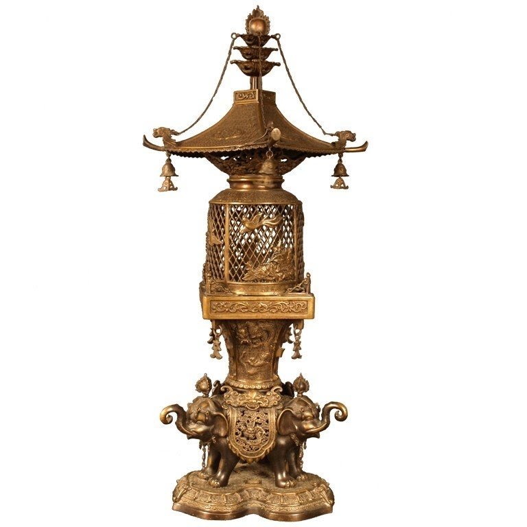 Japanese bronze lantern