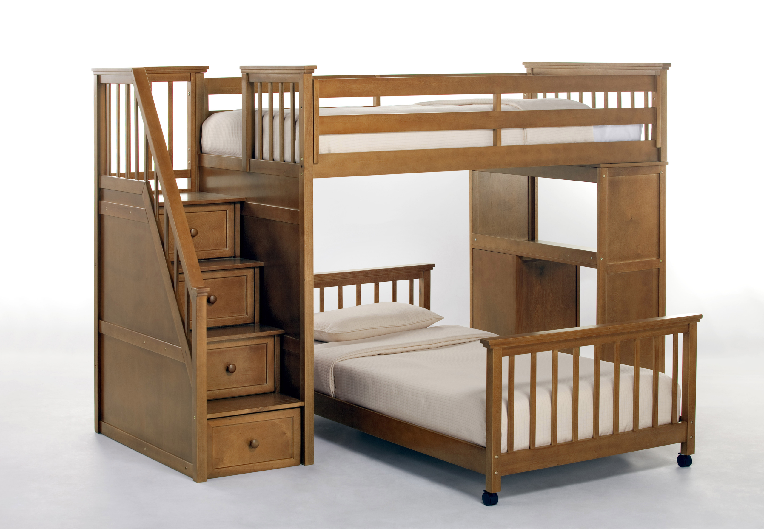 Loft beds with stairs for girls