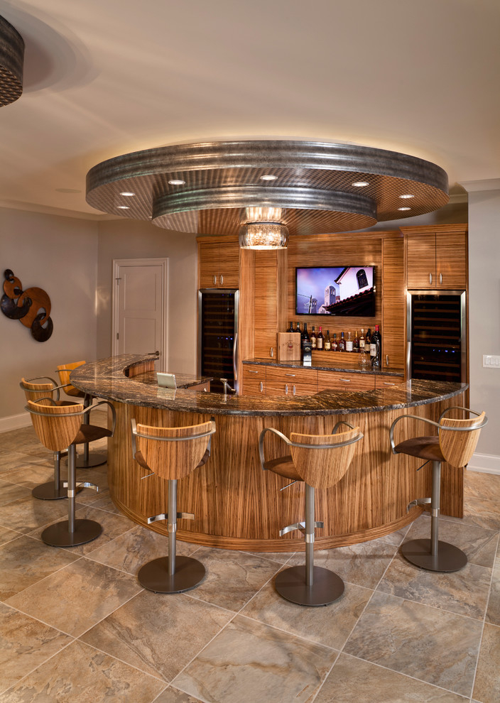 Modern round home bar wooden furniture