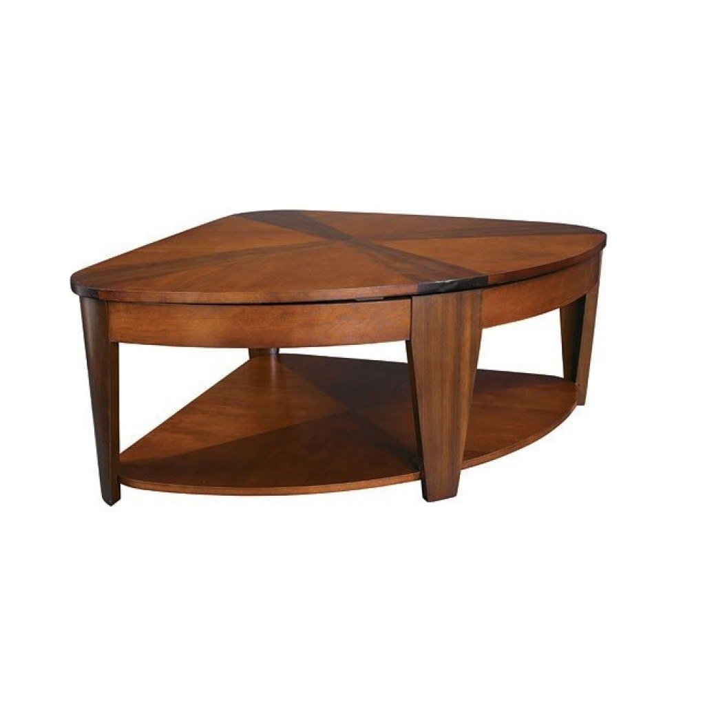 Pie shaped lift top coffee table 4