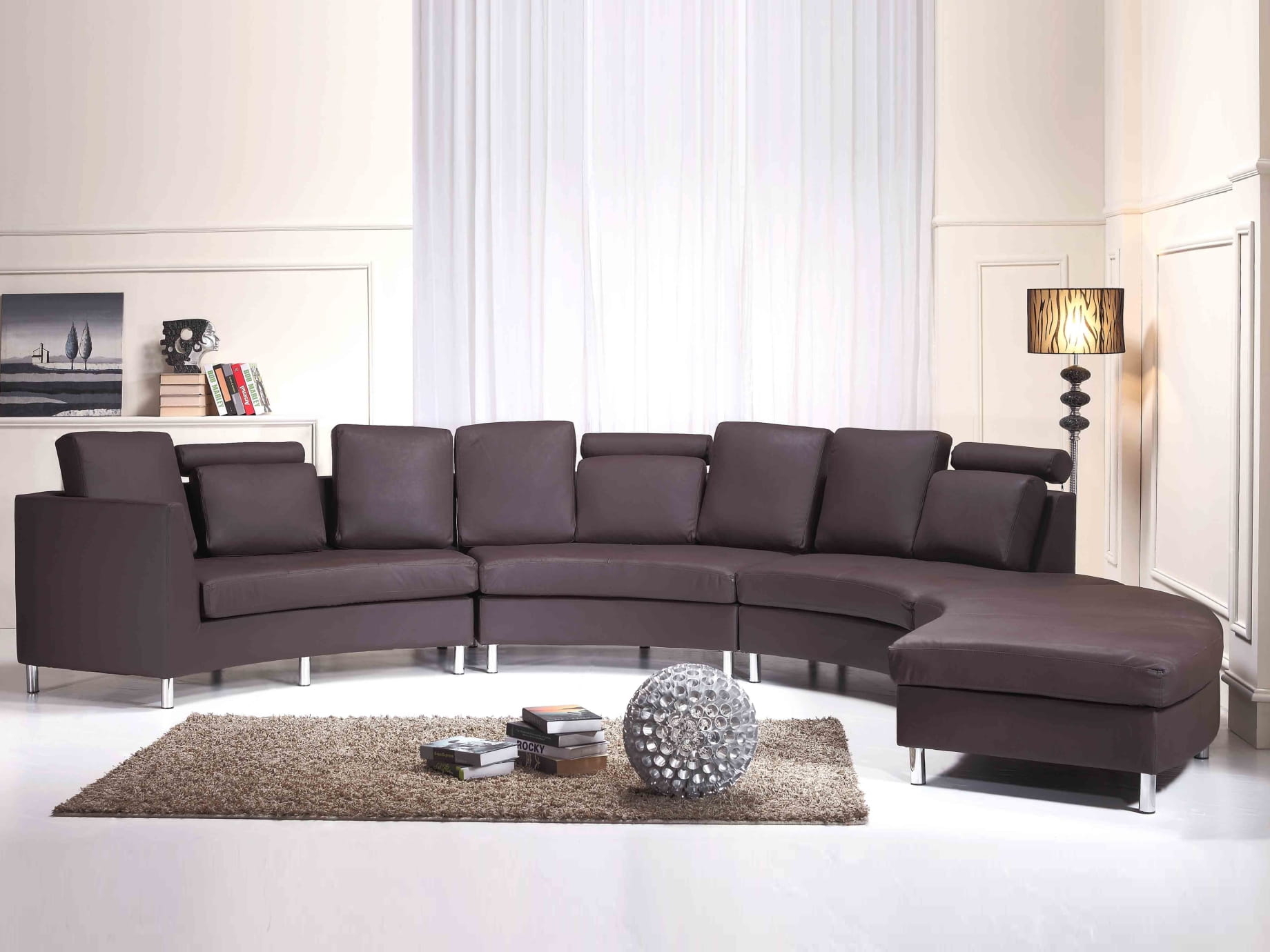 Round leather sofa 26
