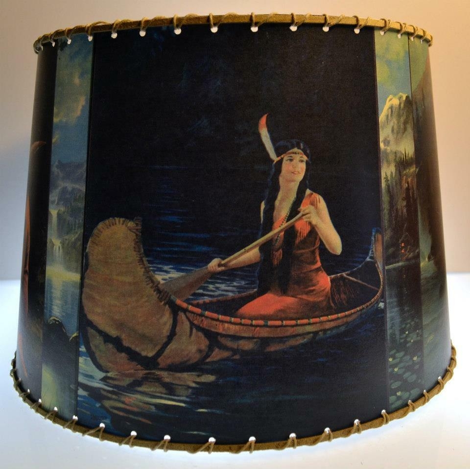 Sm indian maiden lamp shade rustic cabin