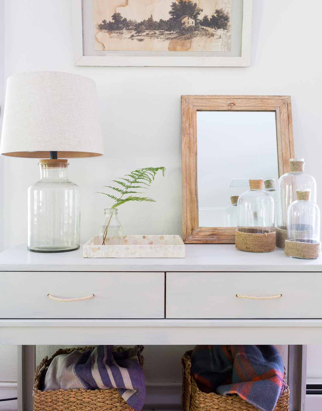 White Console Table With Baskets - Ideas on Foter