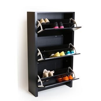 Black shoe storage cabinet 21