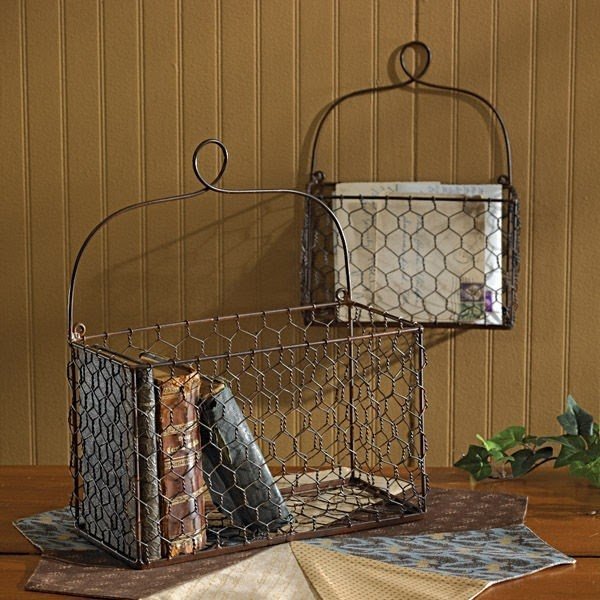 Chicken wire wall baskets traditional home decor other metro