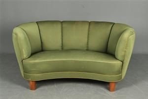 Curved sofas and loveseats small danish 2 pers curved sofa