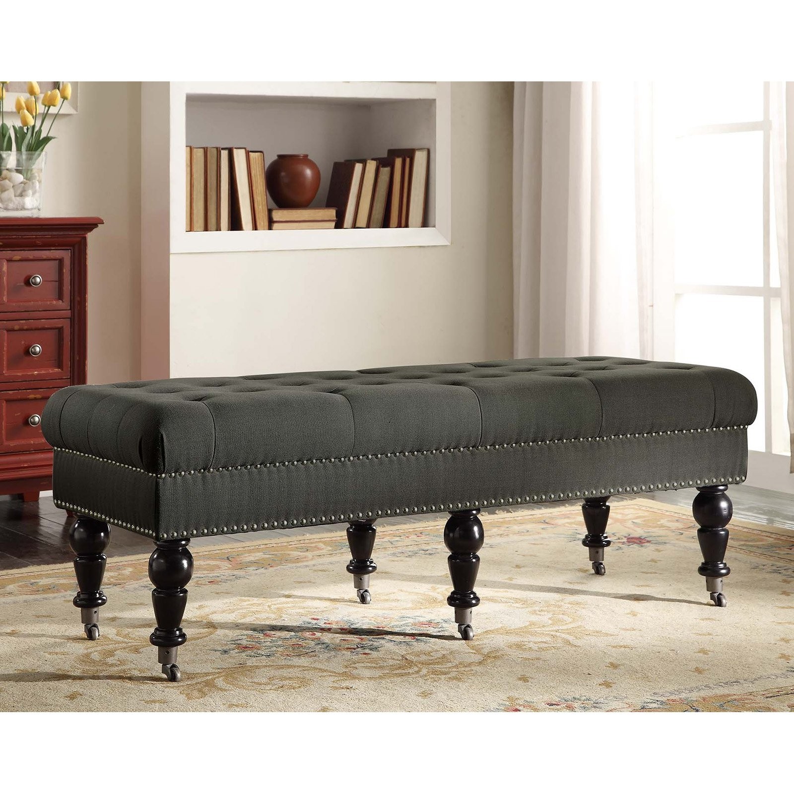 Linon isabelle upholstered bedroom bench reviews wayfair 166 99 perfect
