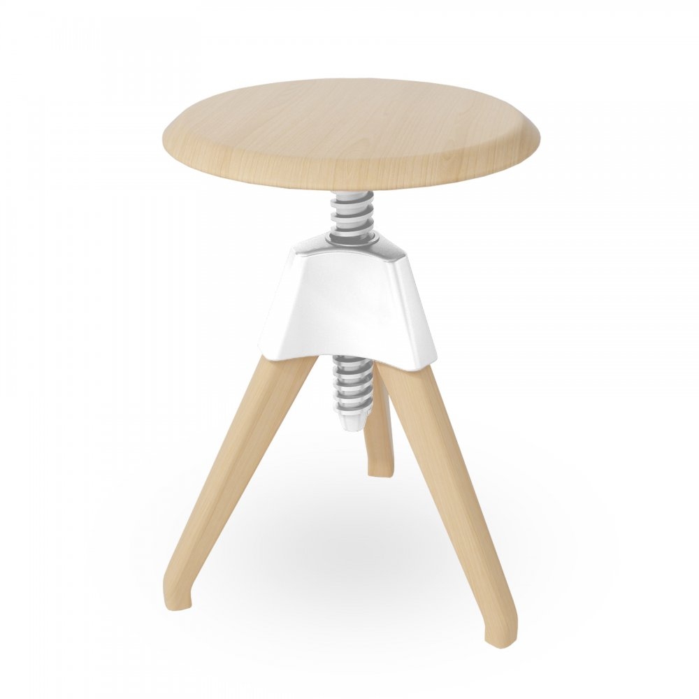 Short wood stool 10