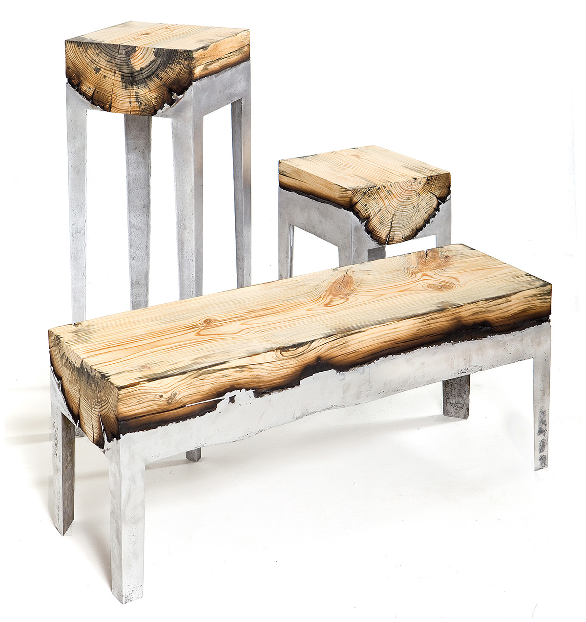 Short wood stool 13