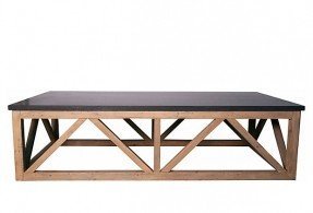 Stone and metal coffee table