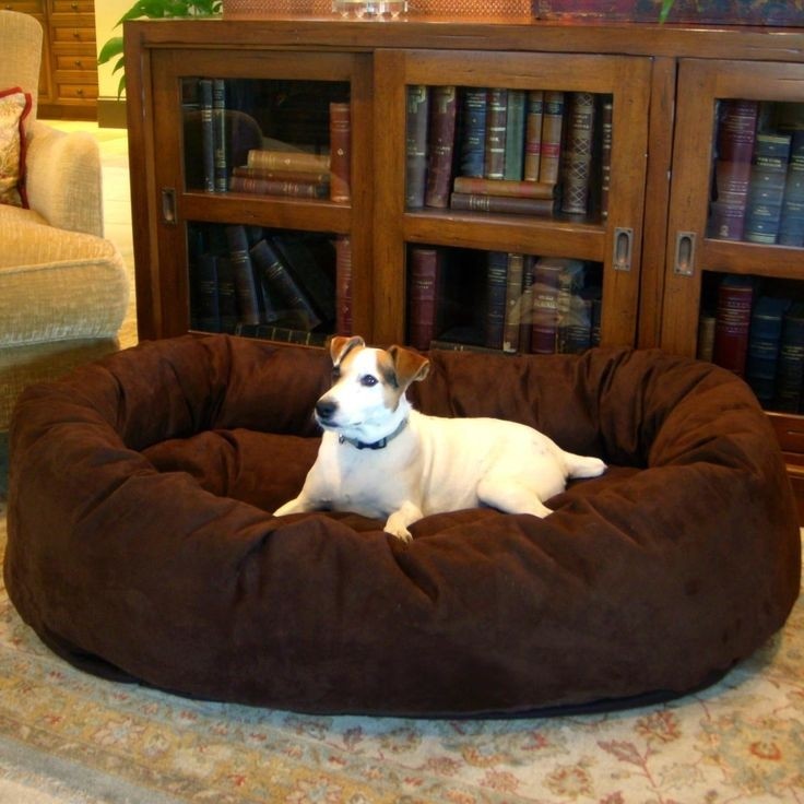 The majestic pet microsuede bagel dog bed is as comfortable