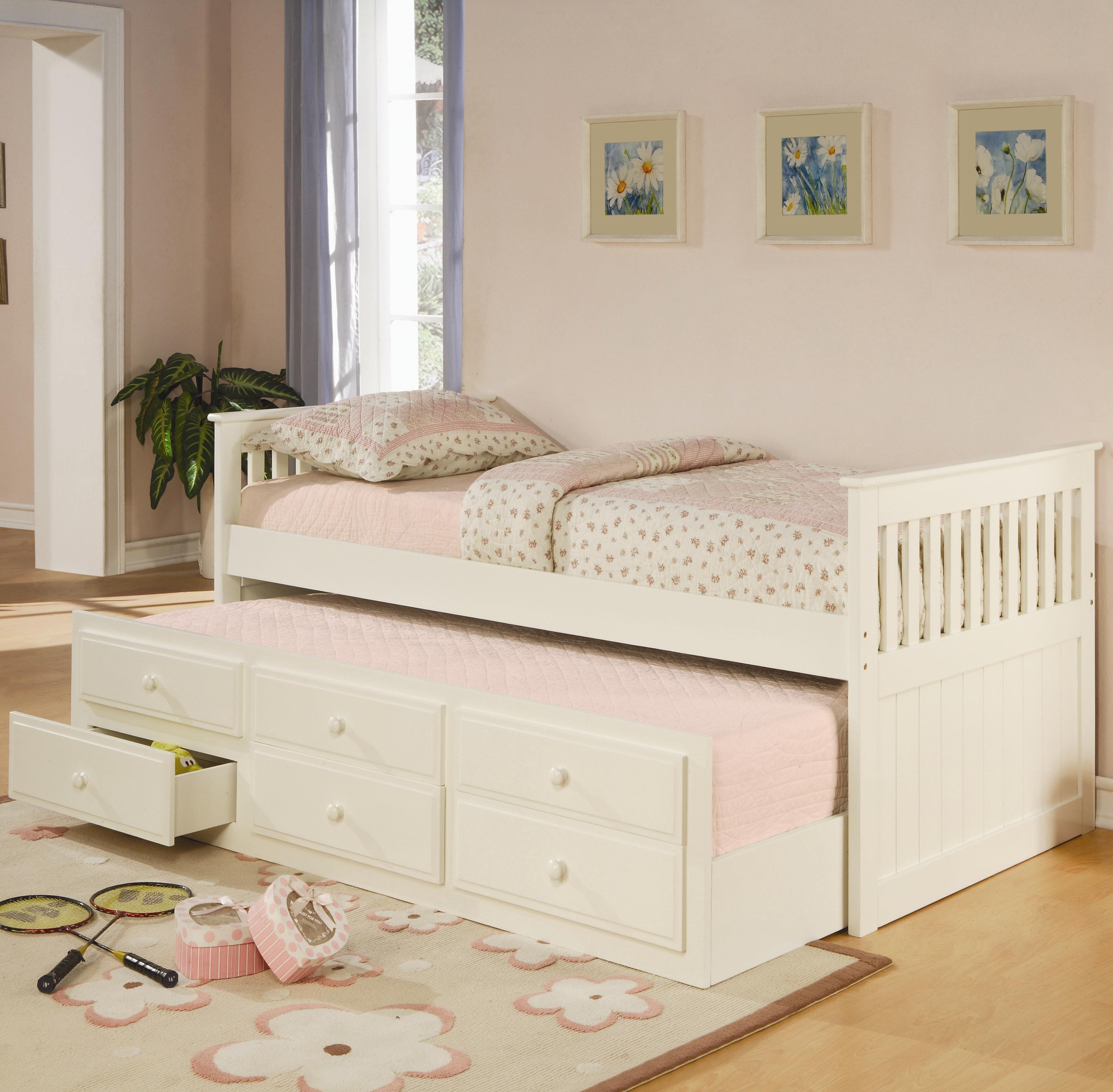 White trundle bed with storage 21