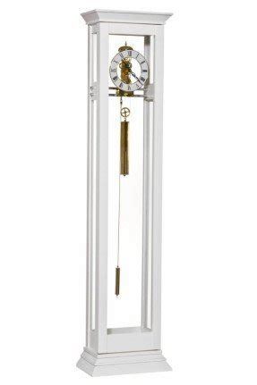 White wood and glass grandfather clock
